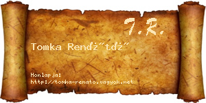Tomka Renátó névjegykártya