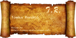 Tomka Renátó névjegykártya